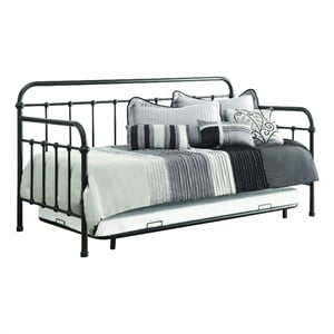 Benjara Well designed Twin Metal Daybed- Bronze