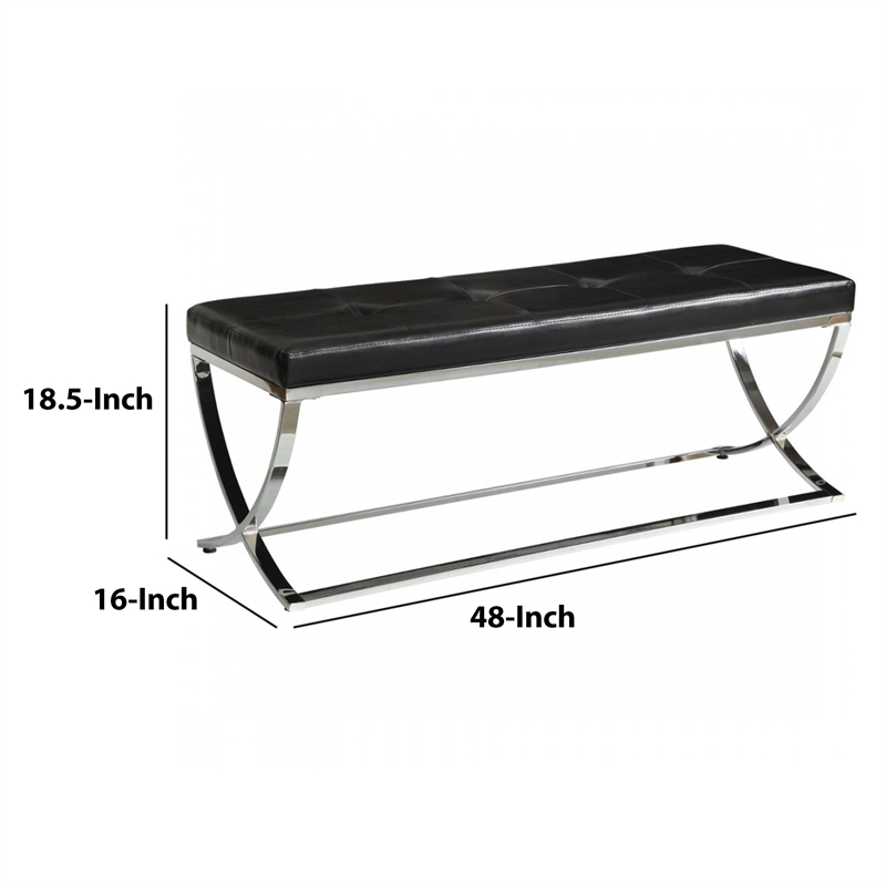 Benjara Stylishly Compelling Bench- Black