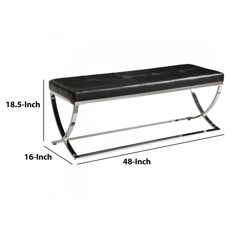 Benjara Stylishly Compelling Bench- Black