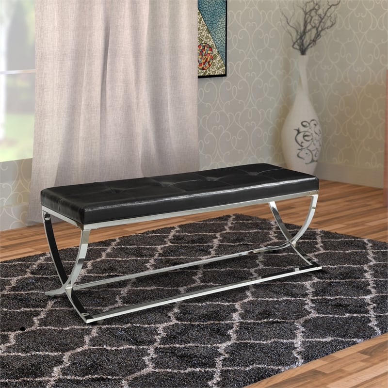 Benjara Stylishly Compelling Bench- Black