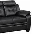 Benjara Contemporary Faux Leather & Wood Loveseat w/ Armrests - Rich Black
