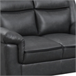 Benjara Contemporary Faux Leather & Wood Loveseat With Cushioned Armrests- Black