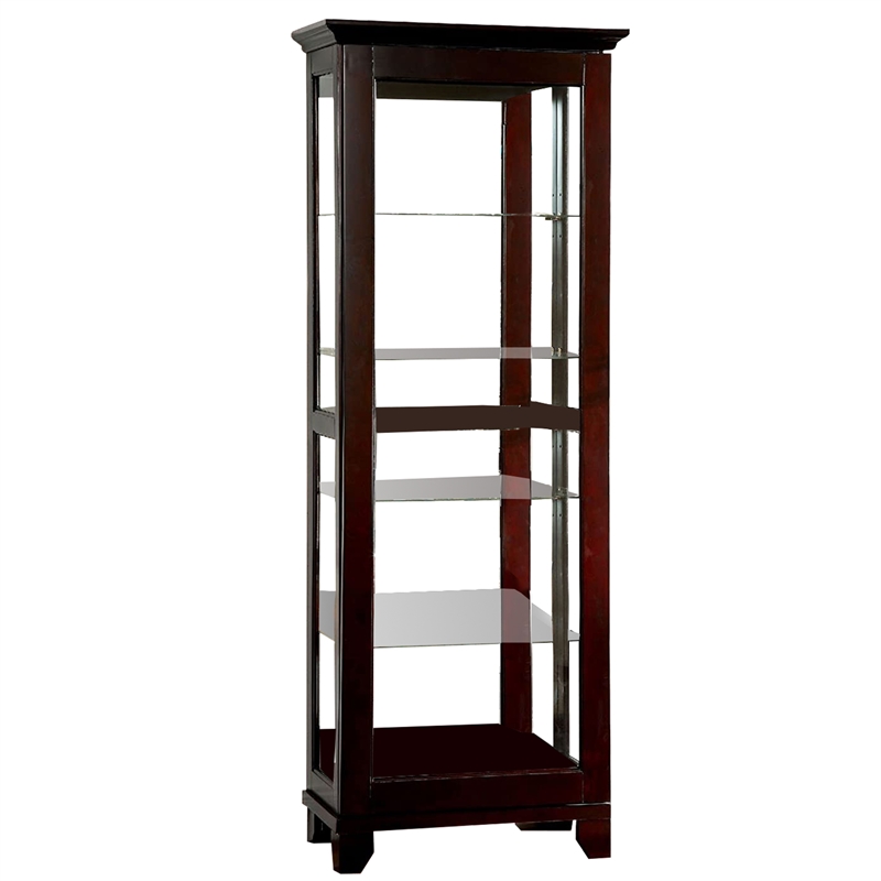Benjara Curio Cabinate In Cappuccino Finish