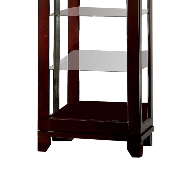 Benjara Curio Cabinate In Cappuccino Finish