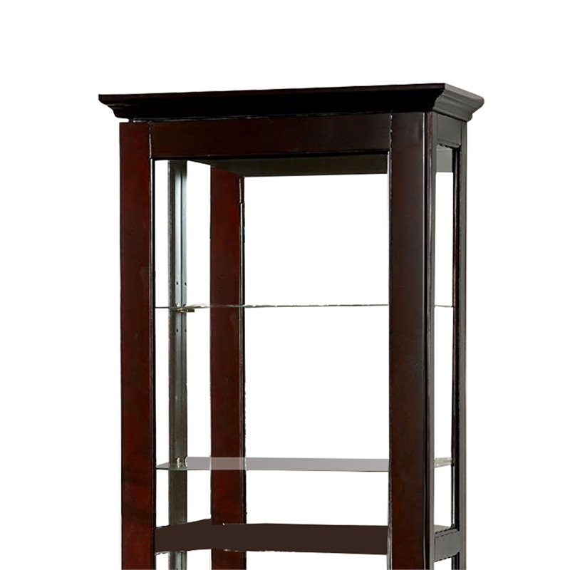 Benjara Curio Cabinate In Cappuccino Finish