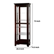 Benjara Curio Cabinate In Cappuccino Finish