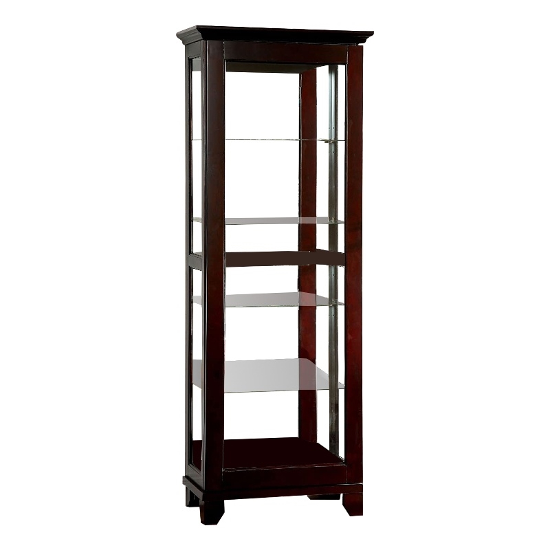 Benjara Curio Cabinate In Cappuccino Finish