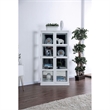 Benjara Wooden Curio Cabinet with 2 Glass Doors & Four Shelves- White