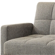 Benjara Fabric Upholstered Tufted Futon Sofa with Angled Wooden Legs- Light Gray