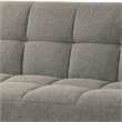 Benjara Fabric Upholstered Tufted Futon Sofa with Angled Wooden Legs- Light Gray
