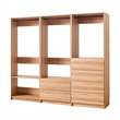 Benjara Dee Walk In Closet- Modular Freestanding Storage 4 Shelf 3 Rods- Brown
