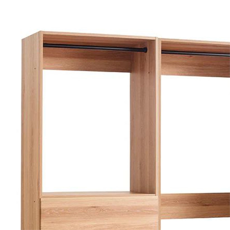 Benjara Dee Walk In Closet- Modular Freestanding Storage 4 Shelf 3 Rods- Brown