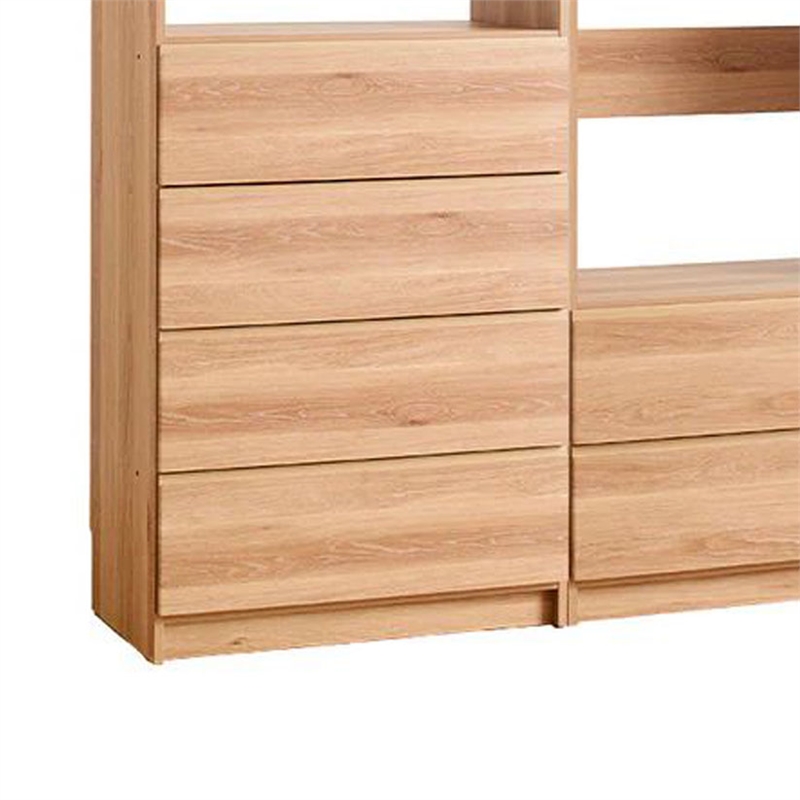Benjara Dee Walk In Closet- Modular Freestanding Storage 4 Shelf 3 Rods- Brown