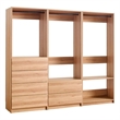 Benjara Dee Walk In Closet- Modular Freestanding Storage 4 Shelf 3 Rods- Brown