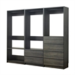Benjara Dee Walk In Closet- Modular Freestanding Storage 4 Shelf 3 Rods- Black