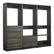 Benjara Dee Walk In Closet- Modular Freestanding Storage 4 Shelf 3 Rods- Black