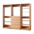 Benjara Dee Walk In Closet- Modular Freestanding Storage 9 Shelf 2 Rods Brown