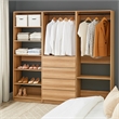 Benjara Dee Walk In Closet- Modular Freestanding Storage 9 Shelf 2 Rods Brown