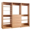Benjara Dee Walk In Closet- Modular Freestanding Storage 9 Shelf 2 Rods Brown
