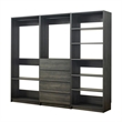 Benjara Dee Walk In Closet- Modular Freestanding Storage 9 Shelf 2 Rods Black