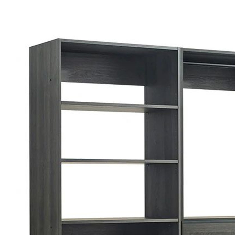 Benjara Dee Walk In Closet- Modular Freestanding Storage 9 Shelf 2 Rods Black