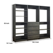 Benjara Dee Walk In Closet- Modular Freestanding Storage 9 Shelf 2 Rods Black