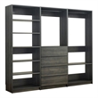 Benjara Dee Walk In Closet- Modular Freestanding Storage 9 Shelf 2 Rods Black