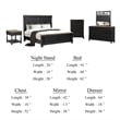 Benjara Ginie 5pc Queen Bedroom Set- USB Bedside Table- Black Rustic Oak Brown
