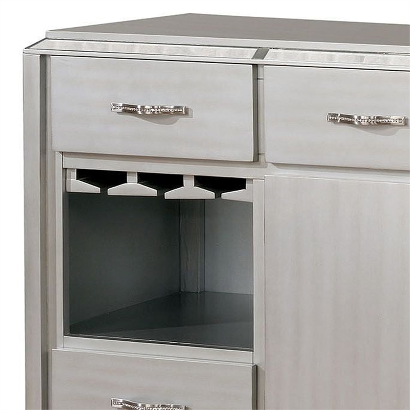 Benjara Diocles Contemporary Style Server With Tapered Legs- Silver