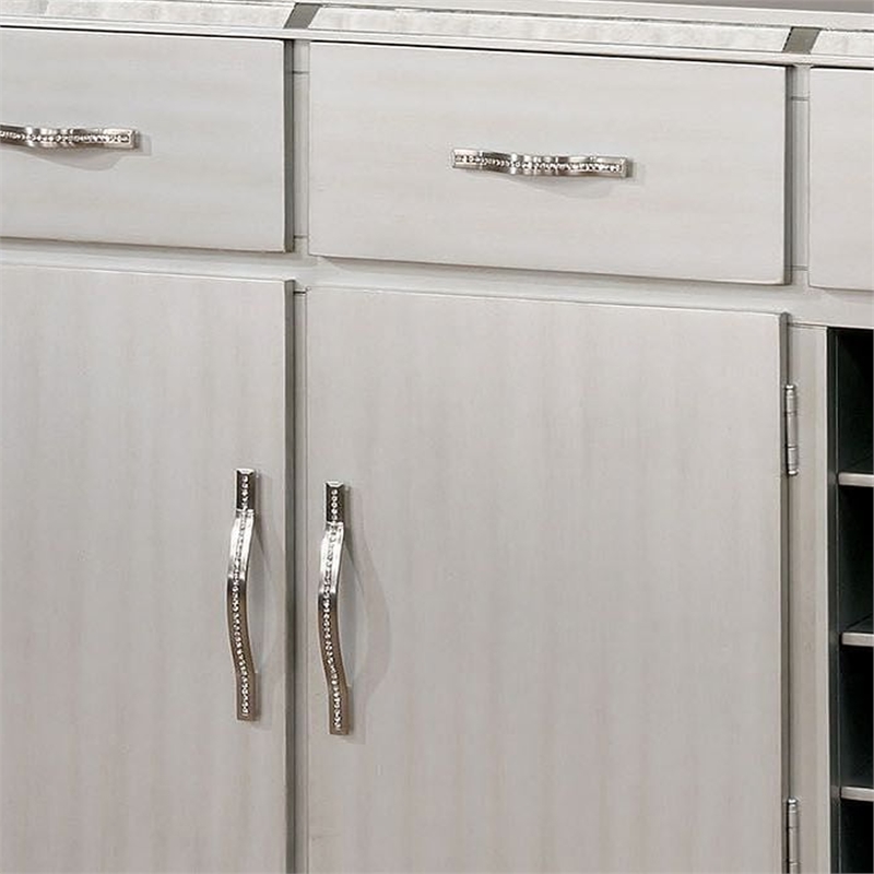 Benjara Diocles Contemporary Style Server With Tapered Legs- Silver