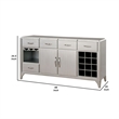 Benjara Diocles Contemporary Style Server With Tapered Legs- Silver