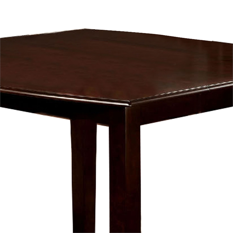 Benjara Woodside II Transitional Style Counter Height Table- Espresso Finish