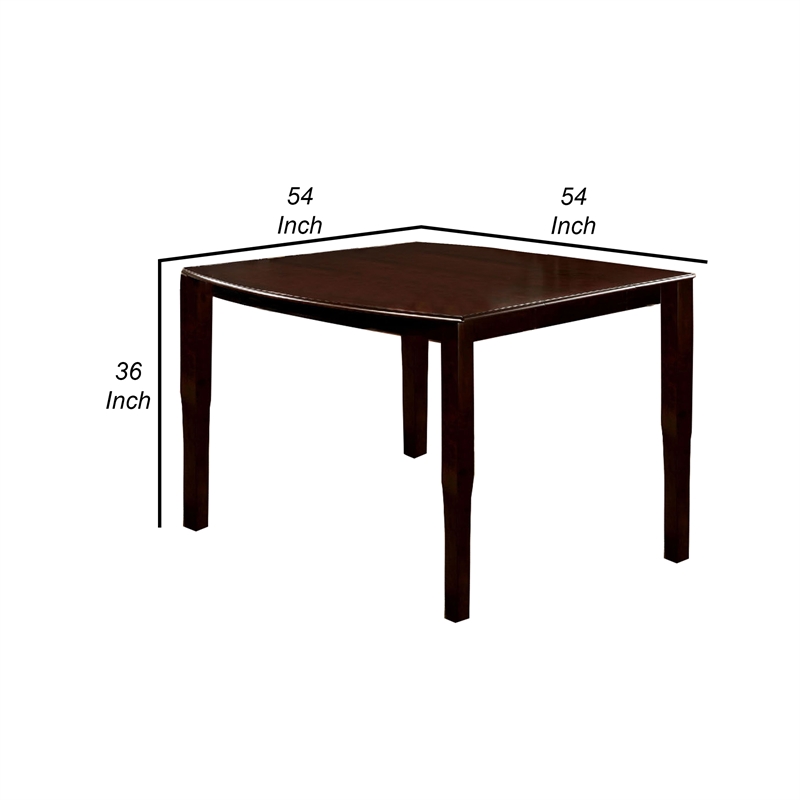 Benjara Woodside II Transitional Style Counter Height Table- Espresso Finish