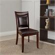 Benjara Woodside Side Chair With Padded Back & Seat- Expresso (Set of 2)