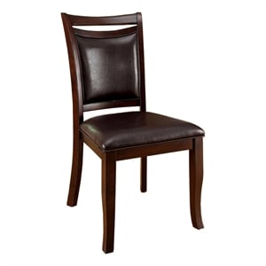 Benjara Woodside Side Chair With Padded Back & Seat- Expresso (Set of 2)