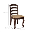 Benjara Townsville Cottage Side Chair- Dark Walnut Finish (Set of 2)