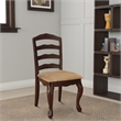 Benjara Townsville Cottage Side Chair- Dark Walnut Finish (Set of 2)
