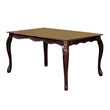 Benjara Wooden Dining Table with Floral Carved Accents and Cabriole Legs- Brown