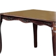 Benjara Wooden Dining Table with Floral Carved Accents and Cabriole Legs- Brown