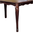 Benjara Wooden Dining Table with Floral Carved Accents and Cabriole Legs- Brown