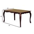 Benjara Wooden Dining Table with Floral Carved Accents and Cabriole Legs- Brown