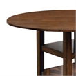 Benjara Wooden Round Counter Height Table with Open Bottom Shelves- Brown