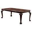 Benjara Rectangular Wooden Dining Table w/ Extendable Leaf- Cherry Brown