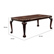 Benjara Rectangular Wooden Dining Table w/ Extendable Leaf- Cherry Brown