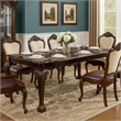 Benjara Rectangular Wooden Dining Table w/ Extendable Leaf- Cherry Brown