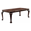 Benjara Rectangular Wooden Dining Table w/ Extendable Leaf- Cherry Brown