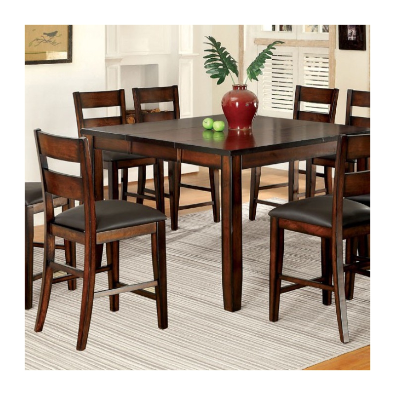 Benjara Dickinson II Cottage Style Dark Cherry Counter Height Table.