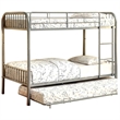 Benjara Elegant Metal Twin/Twin Bunk Bed- Silver
