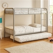 Benjara Elegant Metal Twin/Twin Bunk Bed- Silver