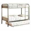 Benjara Elegant Metal Twin/Twin Bunk Bed- Silver